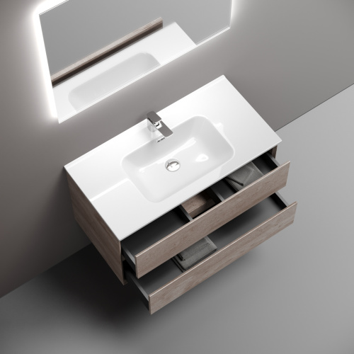 Тумба под раковину Sancos Marmi 2.0 MR2.090EG 90х40 подвесная цвет коричневый - фото 5